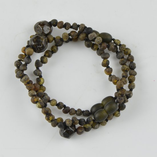 Amber bracelet raw green 18 cm natural